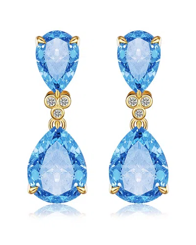 Kai Fine Jewelry 14k 6.53 Ct. Tw. Diamond & Blue Topaz Drop Earring