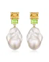 Kai Fine Jewelry 14k 6.53 Ct. Tw. Diamond & Citrine & Peridot & 16- In Metallic