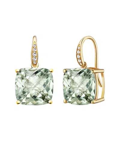 Kai Fine Jewelry 14k 6.85 Ct. Tw. Diamond & Green Amethyst Drop Earrings