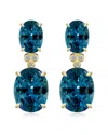Kai Fine Jewelry 14k 7.23 Ct. Tw. Diamond & London Blue Topaz Drop In Green