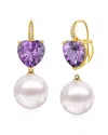 Kai Fine Jewelry 14k 7.25 Ct. Tw. Diamond & Amethyst & 12-13 Mm Pea In Gold