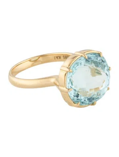 Pre-owned Kai Fine Jewelry 14k 7.80ct Aquamarine Cocktail Ring In Multicolor