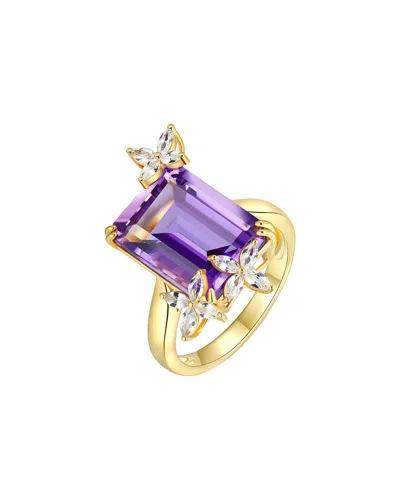 Kai Fine Jewelry 14k 7.90 Ct. Tw. Lab-grown Diamond & Amethyst Cocktail Ring In Gold