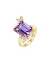 Kai Fine Jewelry 14k 7.90 Ct. Tw. Lab-grown Diamond & Amethyst Cocktail Ring In Gold