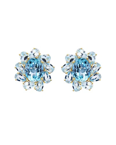 Kai Fine Jewelry 14k 8.60 Ct. Tw. Gemstone Stud Earrings In Blue