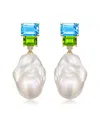 Kai Fine Jewelry 14k 8.83 Ct. Tw. Diamond & Topaz & Peridot & 16-17 In Metallic