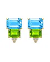 Kai Fine Jewelry 14k 8.83 Ct. Tw. Diamond & Topaz; Peridot Stud Earrings