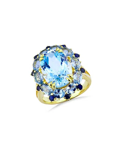 Kai Fine Jewelry 14k 9.15 Ct. Tw. Blue Topaz; Aquamarine; Sapphire Cocktail  Ring