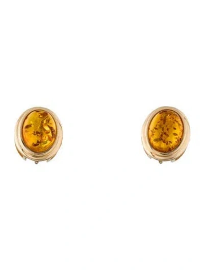 Pre-owned Kai Fine Jewelry 14k Amber Stud Earrings In Multi