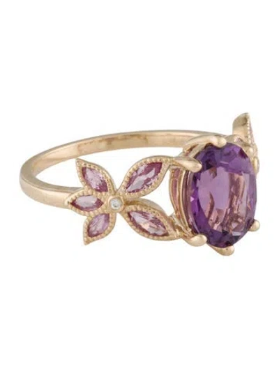 Pre-owned Kai Fine Jewelry 14k Amethyst, Sapphire & Diamond Vow Of Violet Ring In Multi