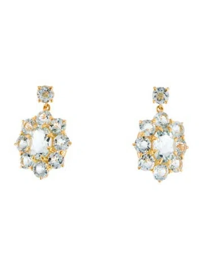 Pre-owned Kai Fine Jewelry 14k Aquamarine Drop Earrings In Multi