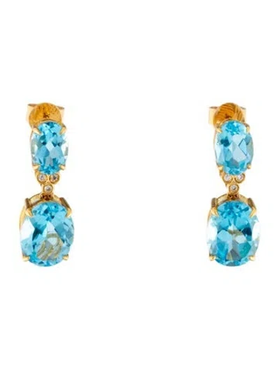 Pre-owned Kai Fine Jewelry 14k Divina 5.54ctw Topaz Diamond Drop Earrings In Multicolor