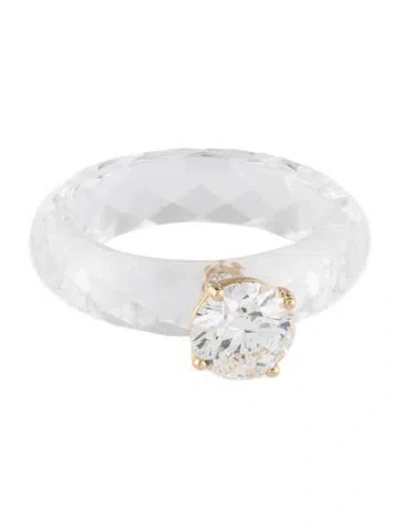 Pre-owned Kai Fine Jewelry 14k Everlight 1.00ct Lab Grown Diamond Faceted Synthetic Sapphire Ring In Multi