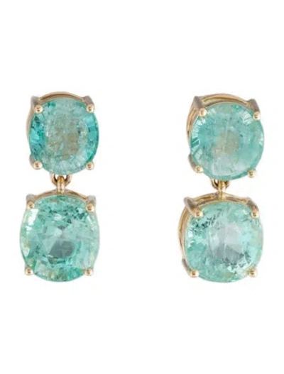 Pre-owned Kai Fine Jewelry 14k Green Beryl Drop Earrings In Multicolor