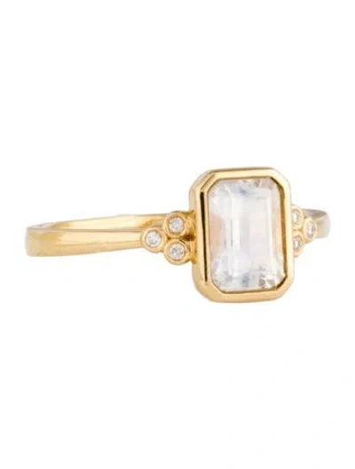 Pre-owned Kai Fine Jewelry 14k Moonstone & Diamond Cocktail Ring In Multicolor