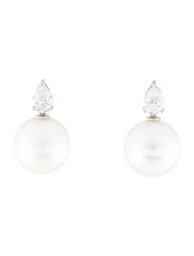 Pre-owned Kai Fine Jewelry 14k Pearl & Lab Grown Diamond Venus Tears Convertible Drop Earrings In Multicolor