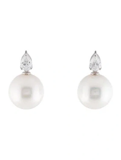 Pre-owned Kai Fine Jewelry 14k Pearl & Lab-grown Diamond Drop Earrings In Multi