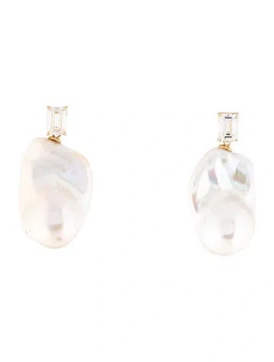 Pre-owned Kai Fine Jewelry 14k Pearl & Lab-grown Diamond Venus Convertible Drop Earrings In Multi