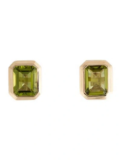 Pre-owned Kai Fine Jewelry 14k Peridot Bella Stud Earrings In Multicolor