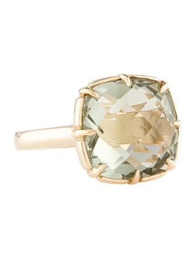 Pre-owned Kai Fine Jewelry 14k Reflection 7.00ct Cushion Quartz Cocktail Ring In Multi