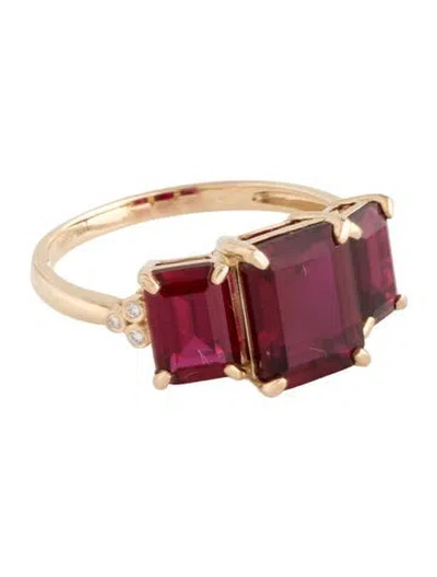 Pre-owned Kai Fine Jewelry 14k Synthetic Ruby & Lab-grown Diamond Cocktail Ring In Multicolor