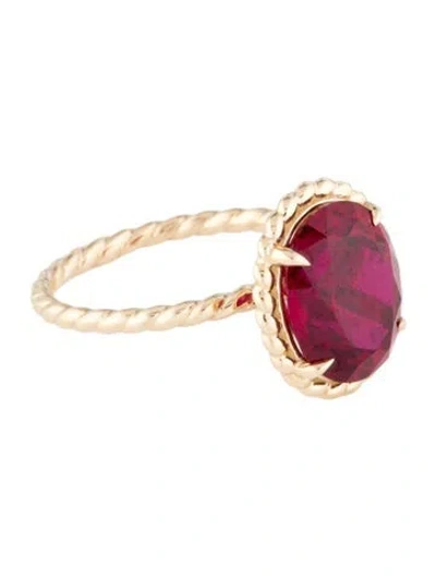 Pre-owned Kai Fine Jewelry 14k Synthetic Ruby Cocktail Ring In Multi