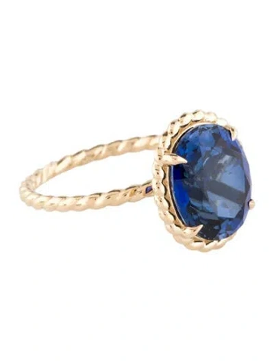 Pre-owned Kai Fine Jewelry 14k Synthetic Sapphire Cocktail Ring In Multi
