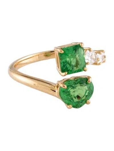 Pre-owned Kai Fine Jewelry 14k Tsavorite & Lab Grown Diamond Ring In Multicolor