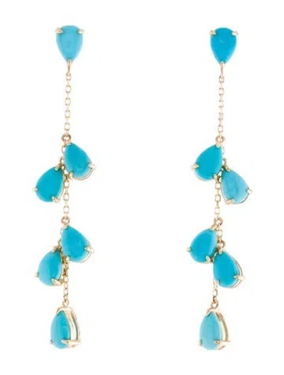 Pre-owned Kai Fine Jewelry 14k Turquoise Drop Earrings In Multi