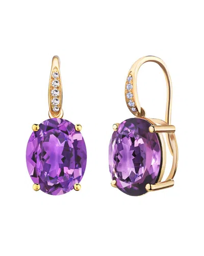 KAI FINE JEWELRY KAI FINE JEWELRY 14K 6.05 CT. TW. DIAMOND & AMETHYST DROP EARRINGS