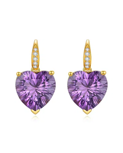 KAI FINE JEWELRY KAI FINE JEWELRY 14K 7.25 CT. TW. DIAMOND & AMETHYST DROP EARRINGS