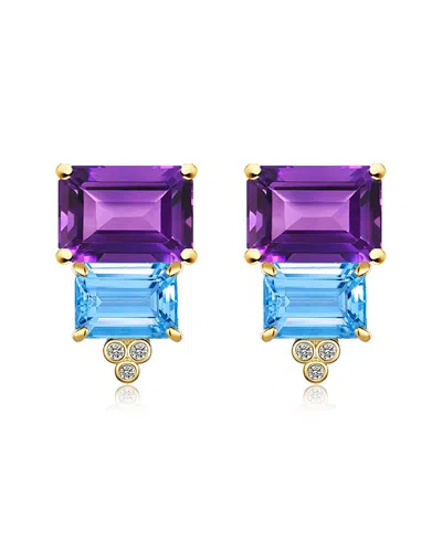 KAI FINE JEWELRY KAI FINE JEWELRY 14K 7.23 CT. TW. DIAMOND & GEMSTONE STUD EARRINGS