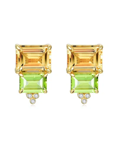 KAI FINE JEWELRY KAI FINE JEWELRY 14K 6.53 CT. TW. DIAMOND & GEMSTONE STUD EARRINGS