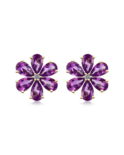 KAI FINE JEWELRY KAI FINE JEWELRY 14K 2.43 CT. TW. DIAMOND & AMETHYST STUD EARRINGS