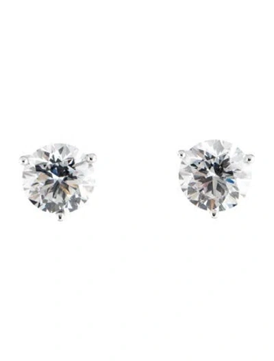 Pre-owned Kai Fine Jewelry Platinum 10.14ctw Lab-grown Diamond Solitaire Stud Earrings In Multi