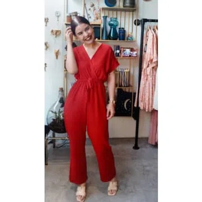 Kaia Ruby Jumpsuit In Red