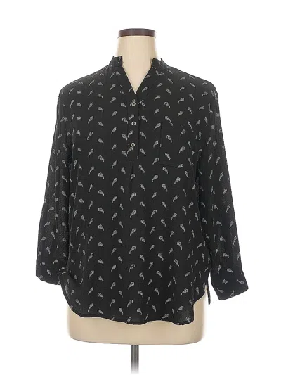 Pre-owned Kaii 3/4 Sleeve Blouse In Black