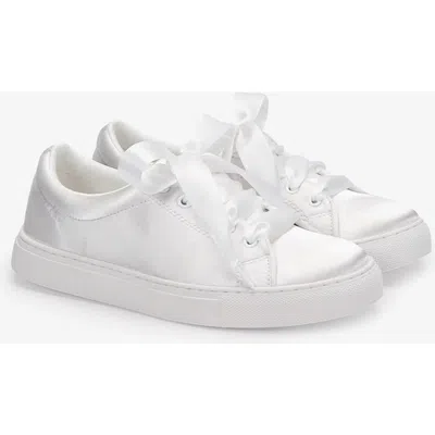 Kailee P. Kailee P Lucy Satin Wedding Platform Sneakers In White
