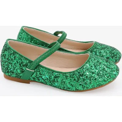 Kailee P. Babies' Kailee P Ridley-rg Rock Glitter Mary Jane Ballet Flats In Green