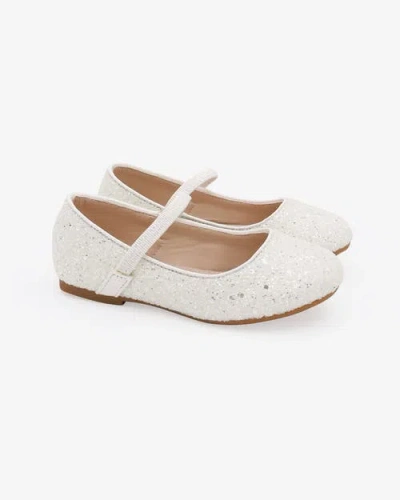 Kailee P. Kids' Kailee P Ridley-rg Rock Glitter Mary Jane Ballet Flats In White