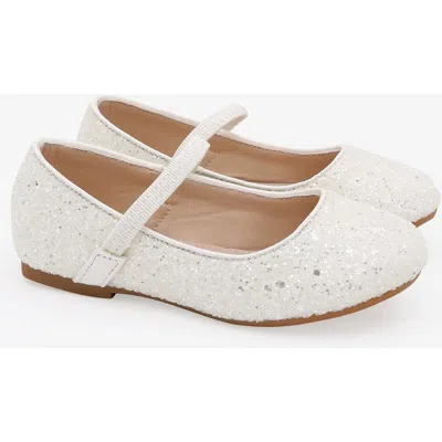 Kailee P. Babies' Kailee P Ridley-rg Rock Glitter Mary Jane Ballet Flats In White