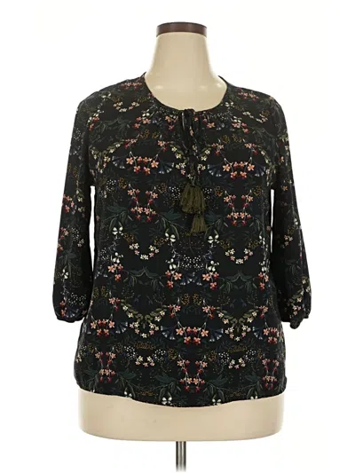 Pre-owned Kaileigh 3/4 Sleeve Blouse In Black