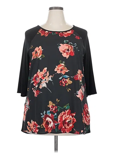 Pre-owned Kaileigh 3/4 Sleeve Blouse In Black
