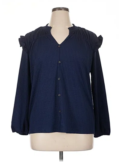 Pre-owned Kaileigh 3/4 Sleeve Blouse In Blue