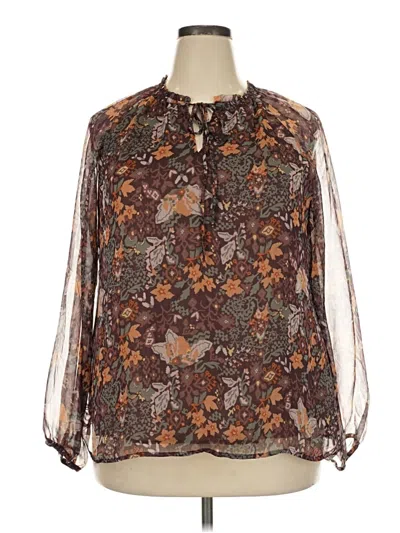 Pre-owned Kaileigh 3/4 Sleeve Blouse In Brown