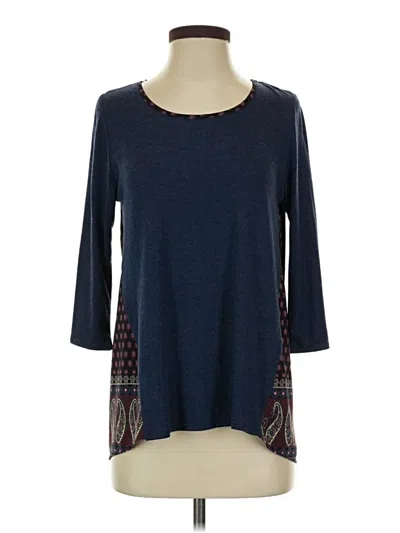 Pre-owned Kaileigh 3/4 Sleeve Top Blue Boatneck Tops