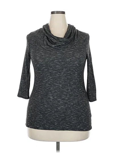 Pre-owned Kaileigh 3/4 Sleeve Top Gray Cowl Neck Tops
