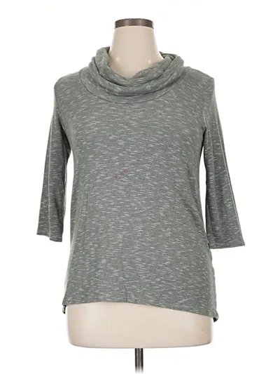 Pre-owned Kaileigh 3/4 Sleeve Top Gray Cowl Neck Tops