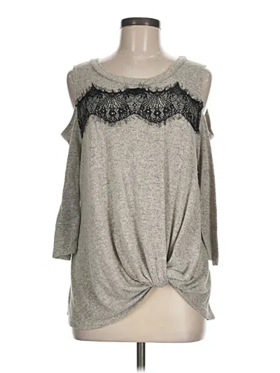 Pre-owned Kaileigh 3/4 Sleeve Top Ivory Cold Shoulder Neckline Tops