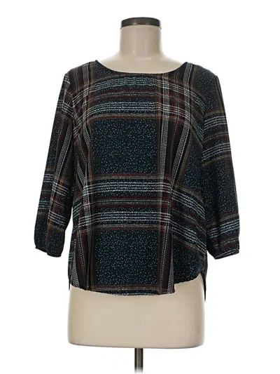 Pre-owned Kaileigh 3/4 Sleeve Top Teal Square Neckline Tops